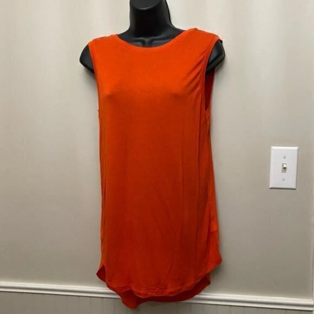 Stylus Orange Jersey and Chiffon Top